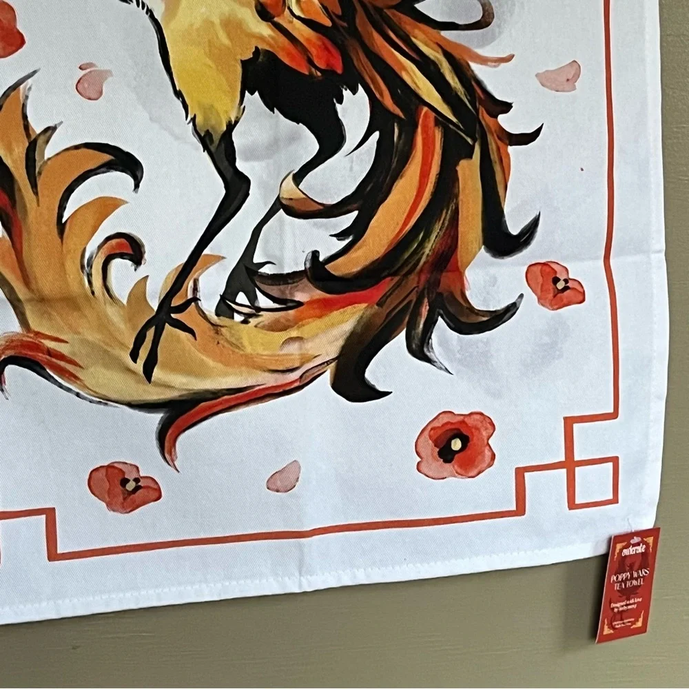 Owlcrate Poppy Wars Phoenix Tea Towel NWT